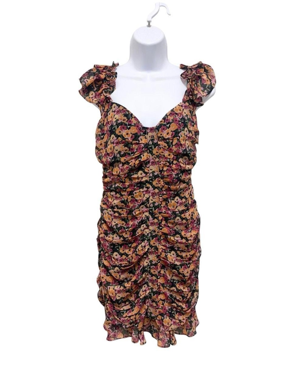 Astr Floral Ruffle Mini Dress Size S